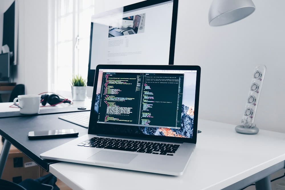 Laptop and software development workspace
